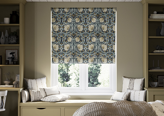 William Morris At Home Pimpernel Velvet, Indigo - Twist&Fit Roman Blind - Image 3